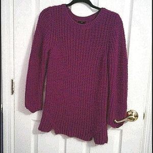 H&M Magenta Boxy Long Sleeve Athleisure Lounging Wool Blend Knitted Sweater
